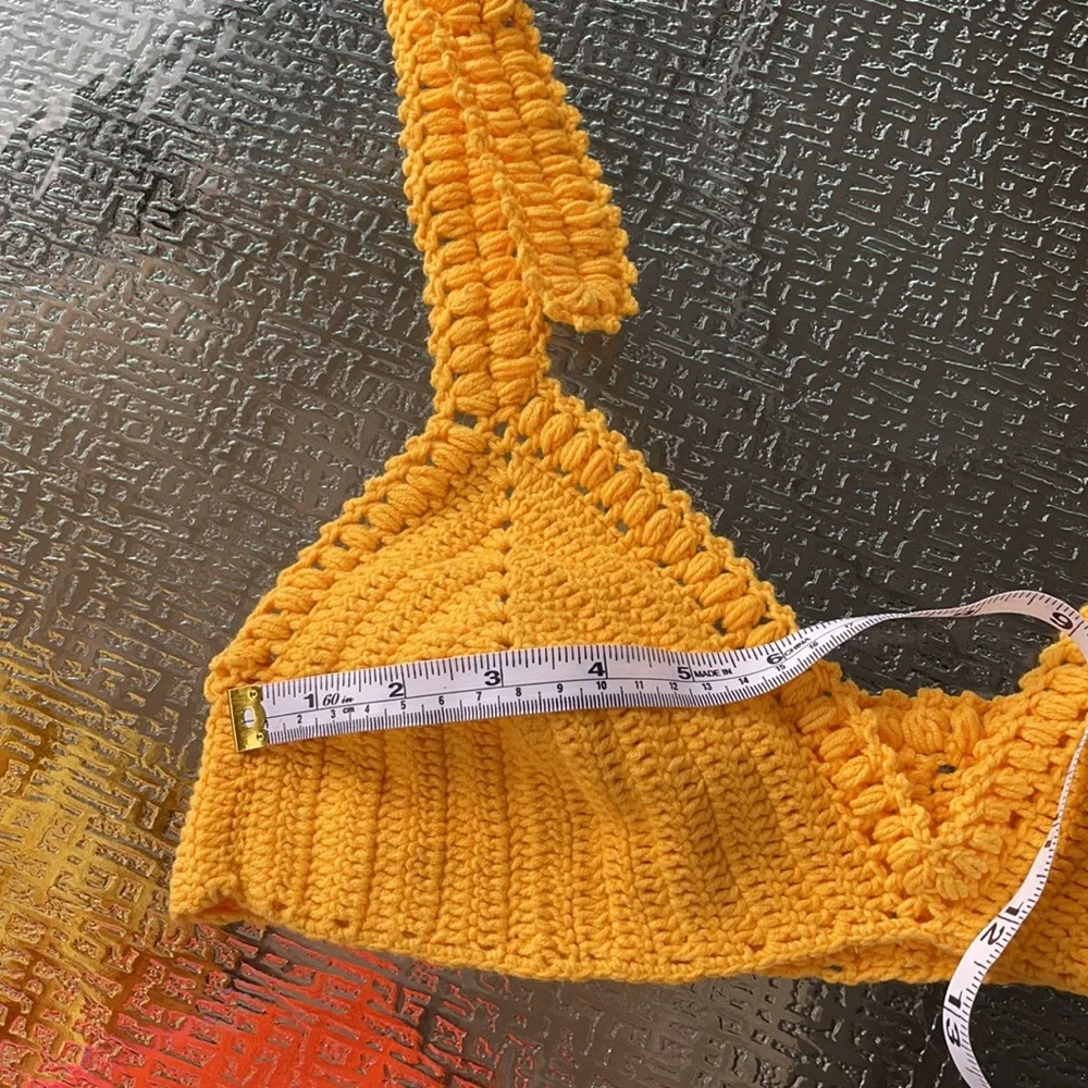 Handmade Crochet Bikini Top 100% Cotton Adjustable M-L-XL